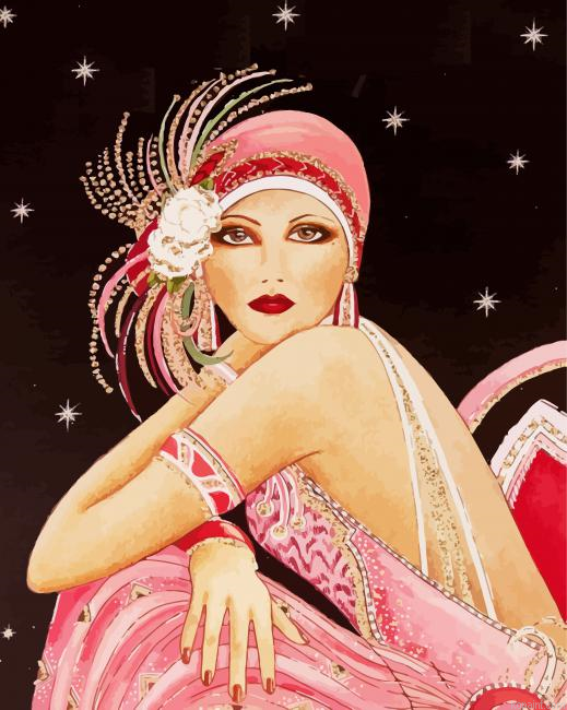 Artistic Deco lady Paint By Numbers