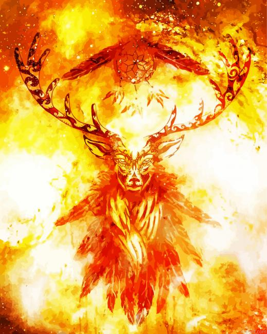 Artistic Deer Dreamcatcher Painting By Numberss.png