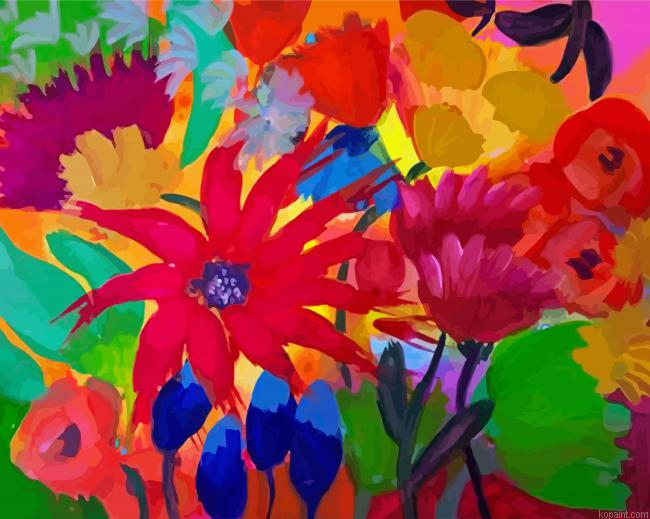 Artistic Flowers Art Painting By Numberss.png