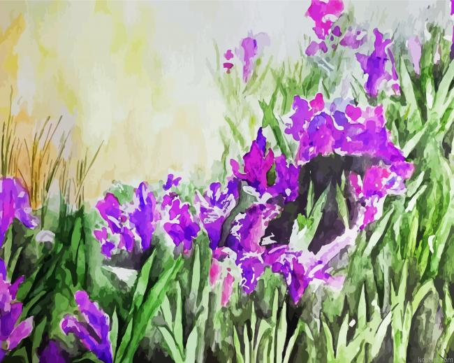 Artistic Iris Field Painting By Numberss.png