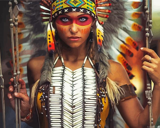 Artistic Lady With Dress Paint By Numbers