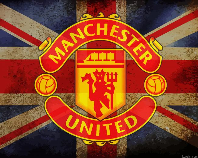 Artistic Manchester United Logo Painting By Numberss.png