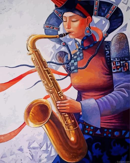 Artistic Saxophone Lady Painting By Numberss.png