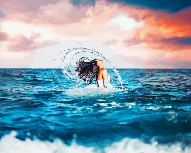 Artistic Sea Girl Paint By Numbers