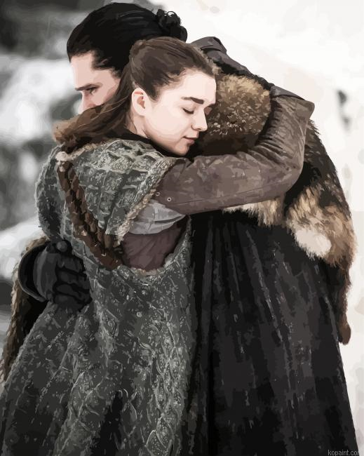 Arya Stark And Jon Snow Painting By Numberss.png