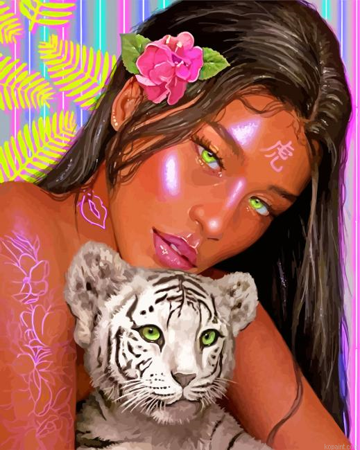 Asian Black Woman Painting By Numberss.png