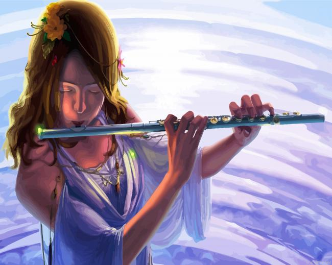 Asian Flute Player Animation Painting By Numberss.png