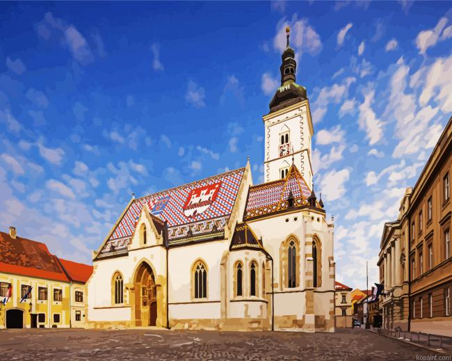 Asthetic St Mark S Church Lovrijenac Painting By Numberss.png