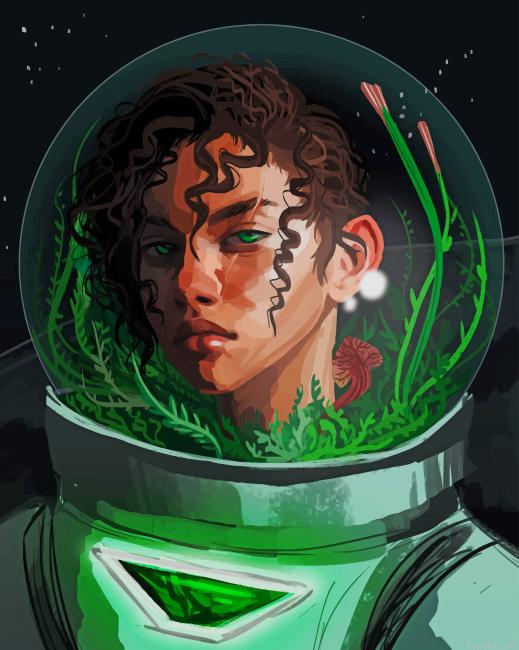 Astronaut Girl Art New Painting By Numberss.png