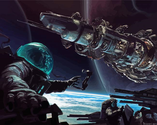 Astronaut In Space Art Painting By Numberss.png