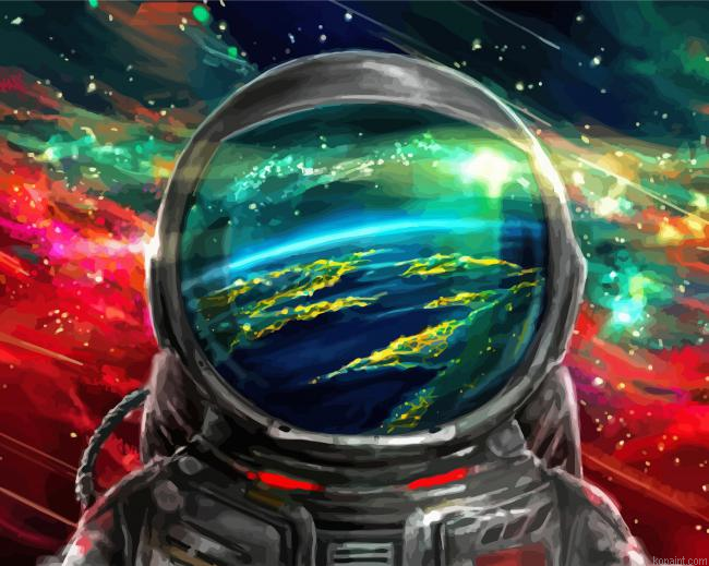 Astronaut In Space Illlustration Painting By Numberss.png