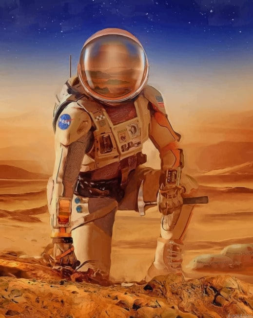 Astronaut On Mars New Painting By Numberss.png
