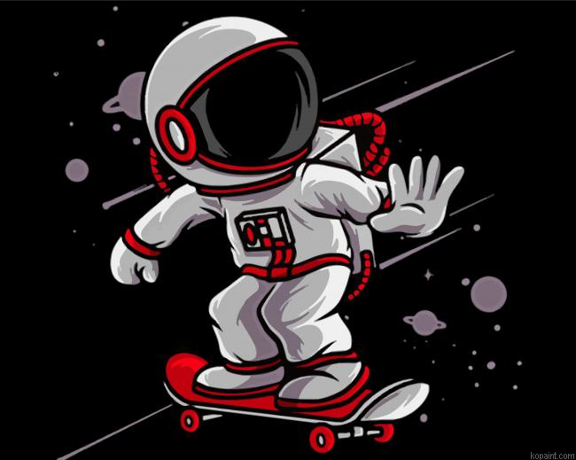 Astronaut Skateboarder Painting By Numberss.png