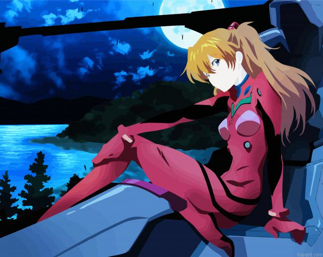 Asuka Langley Soryu Evangelion Anime Paint By Numbers
