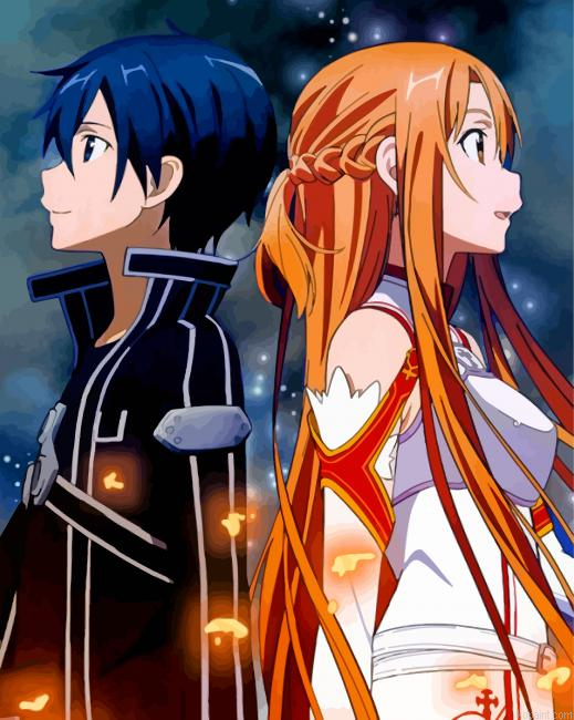 Asuna Yuuki And Kazuto Kirigaya Painting By Numberss.png