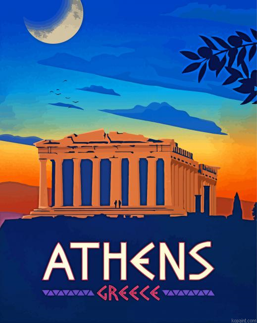 Athens Greece Poster Painting By Numberss.png