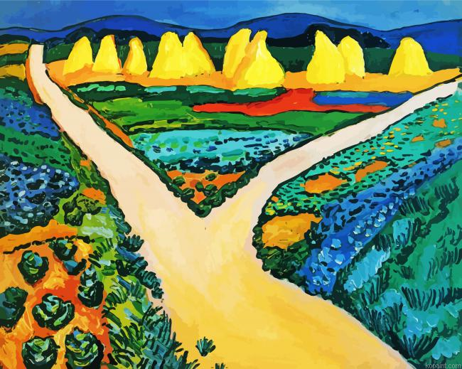 August Macke Vegetables Fields Painting By Numberss.png