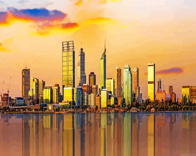 Australia Perth City Buildings Painting By Numberss.png
