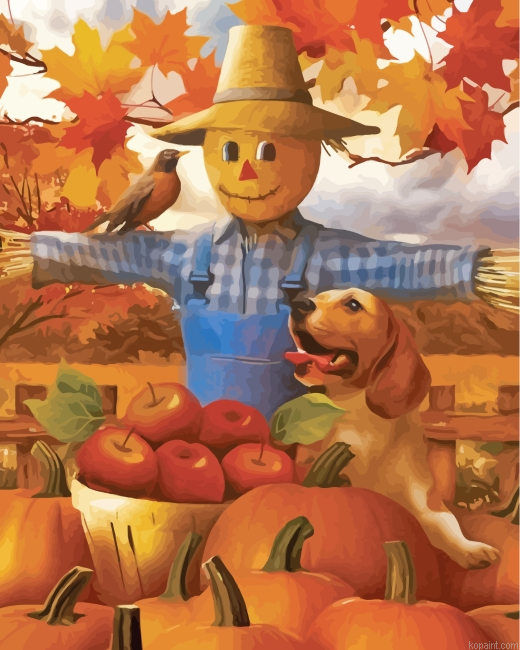 Autumn Farm Scarecrow Painting By Numberss.png