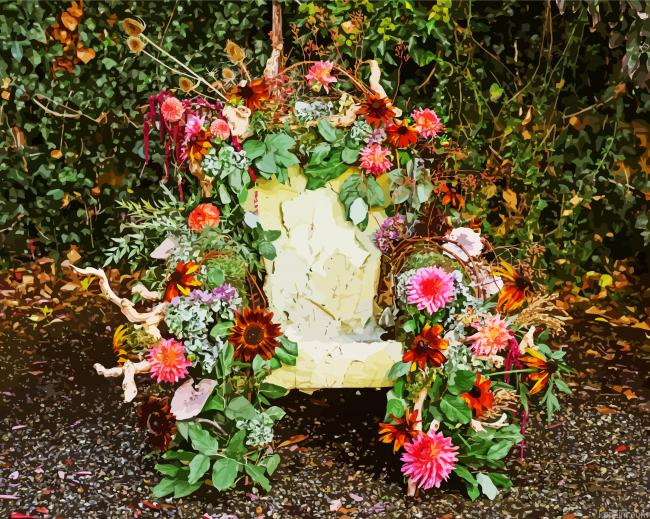 Autumn Flowers In Chair Painting By Numberss.png