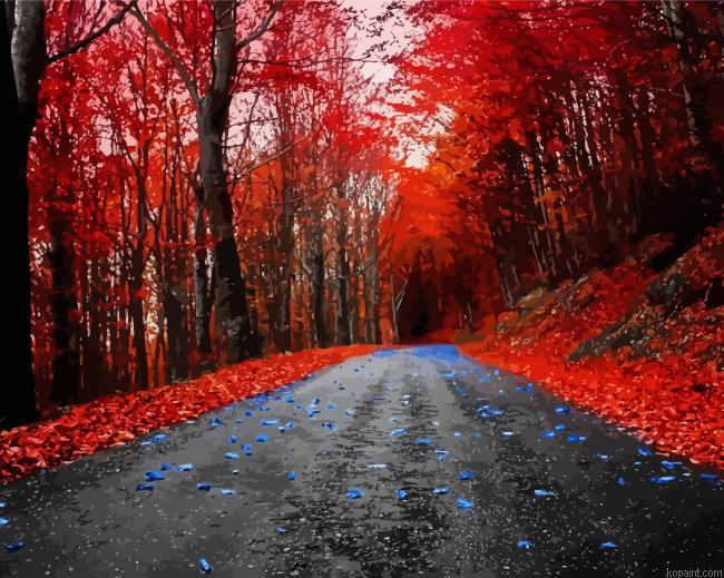 Autumn Forest Scene Painting By Numberss.png