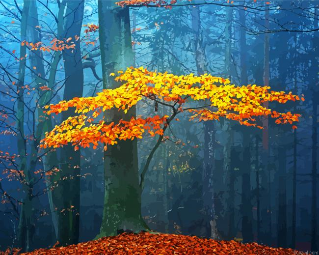 Autumn Golden Leaves Painting By Numberss.png