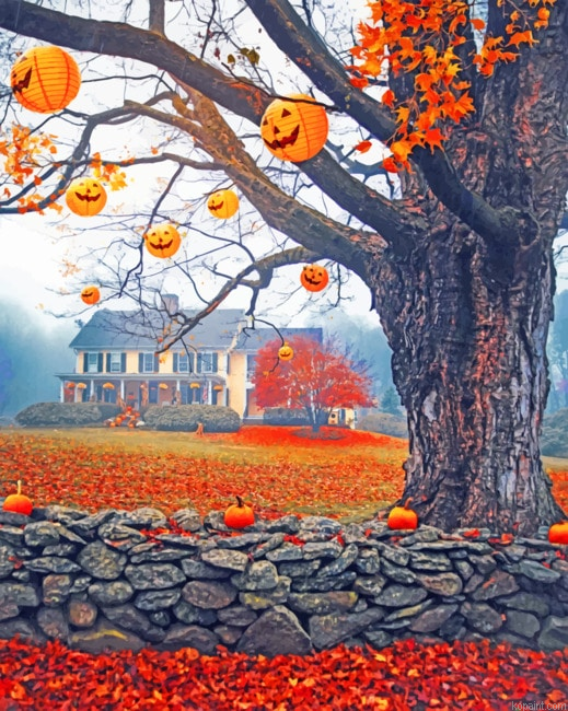 Autumn Halloween Landscapes Painting By Numberss.png