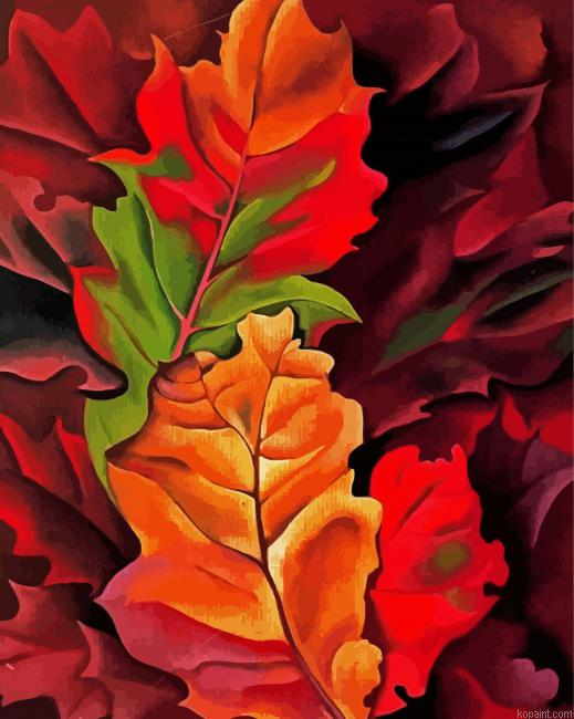 Autumn Leaves Lake George Ny Georgia Okeeffe Painting By Numberss.png