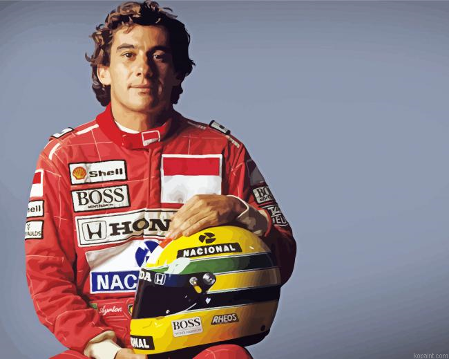 Ayrton Senna And His Helmet Painting By Numberss.png