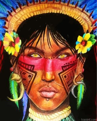 Aztec Man Painting By Numberss.png