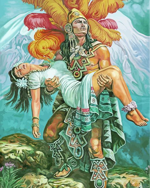 Azteca Couple Art Painting By Numberss.png