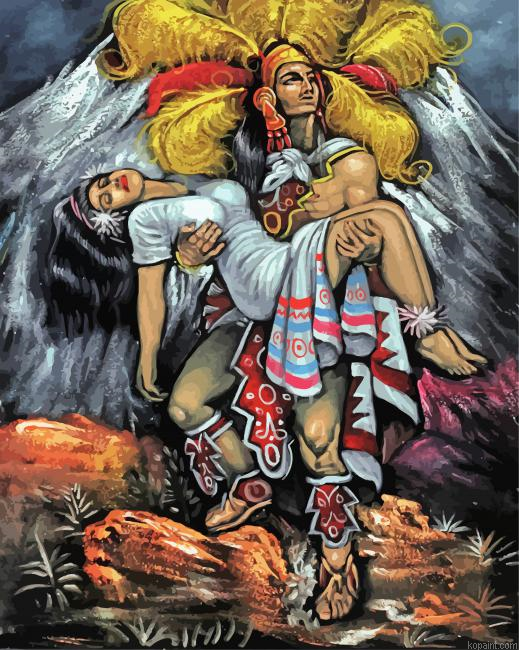 Azteca Indian Couple Painting By Numberss.png