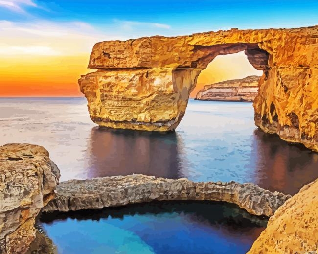 Azure Window Gozo Seascape Painting By Numberss.png