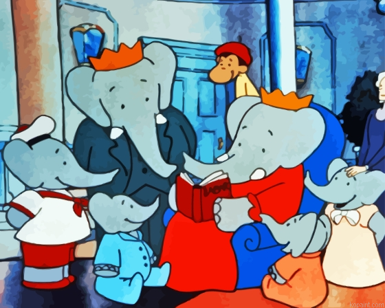 Babar Family Painting By Numberss.png