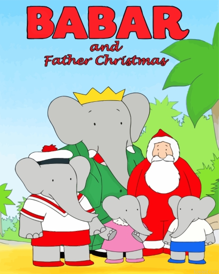 Babar Father Christmas Painting By Numberss.png
