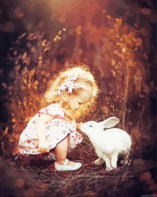 Baby Child And Rabbit Painting By Numberss.png