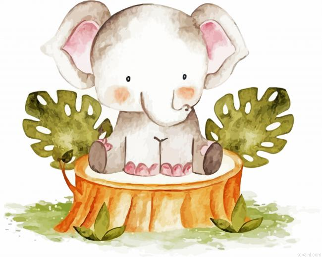 Baby Elephant Painting By Numberss.png