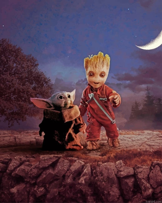Baby Groot And Baby Yoda Painting By Numberss.png