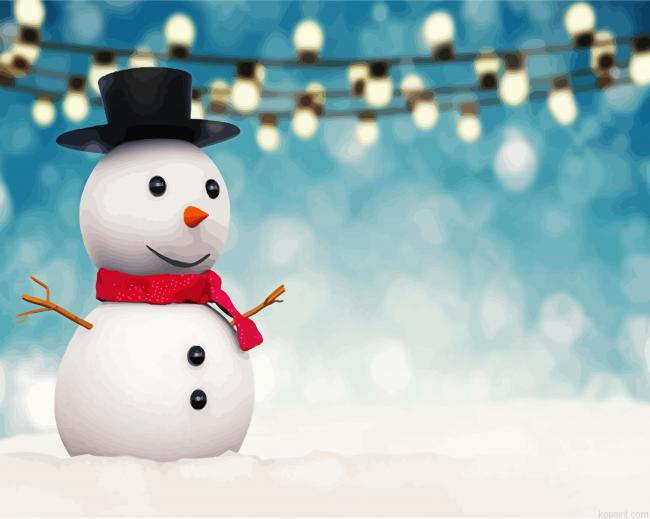 Baby Snowman Christmas Paint By Numbers