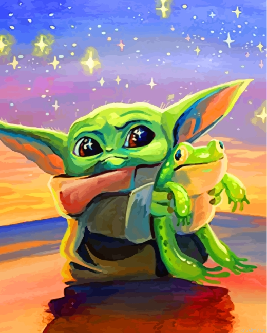 Baby Yoda Holding Frog Painting By Numberss.png