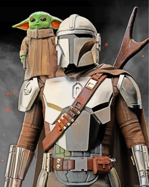 Baby Yoda Mandalorian Movie Painting By Numberss.png