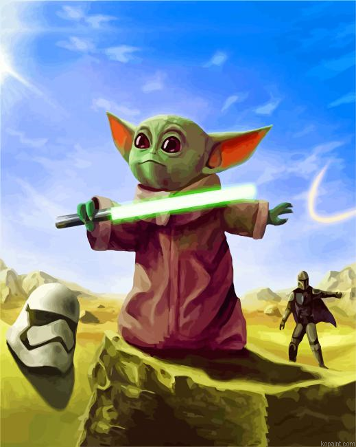 Baby Yoda Star Wars Painting By Numberss.png