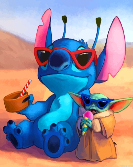 Baby Yoda With Stitch Painting By Numberss.png