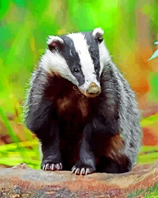 Badger In Forest Painting By Numberss.png
