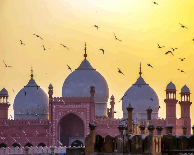 Badshahi Mosque Lahore Pakistane Painting By Numberss.png
