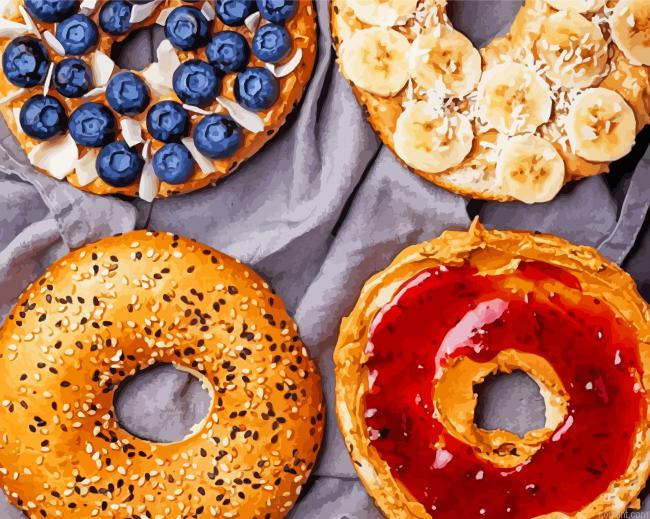 Bagels With Fruits Painting By Numberss.png
