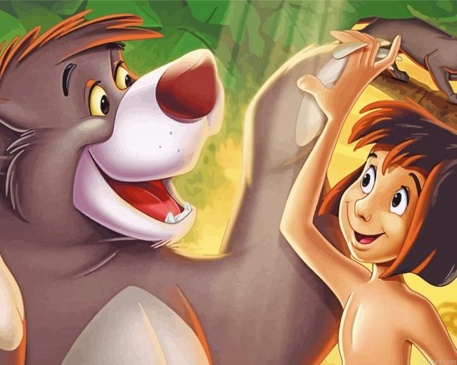 Bagheera And Baloo With Mowgli Painting By Numberss.png
