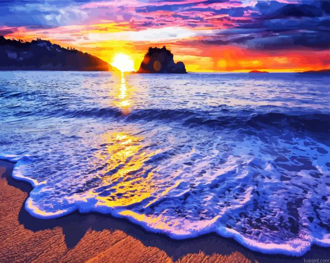 Bahamas Beach At Sunset Painting By Numberss.png