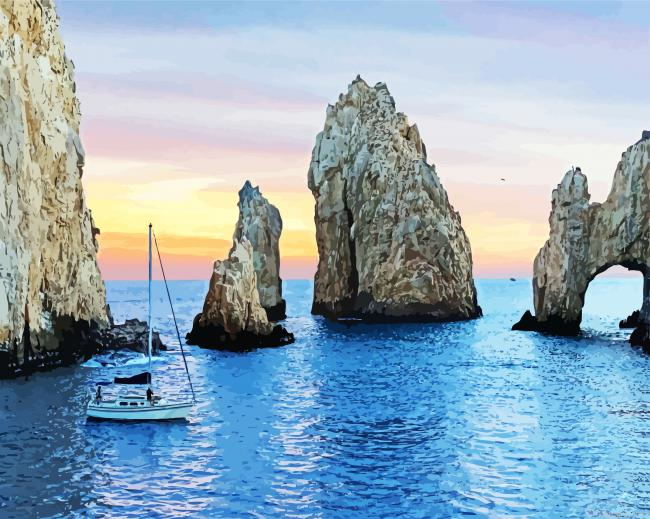 Baja Beach At Sunset Painting By Numberss.png