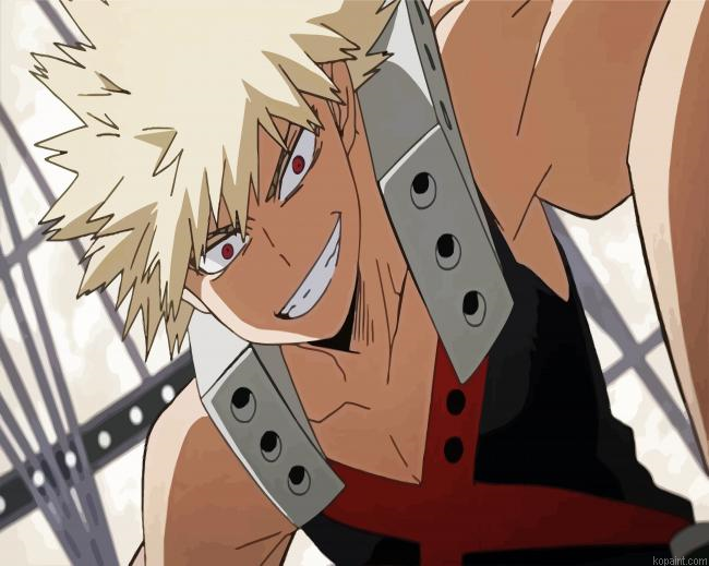Bakugo My Hero Academia Character Painting By Numberss.png